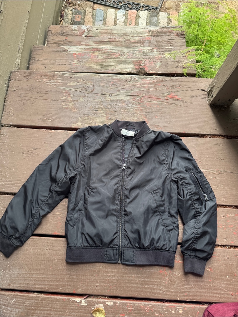 H&M Black Kids Bomber Jacket with Zip